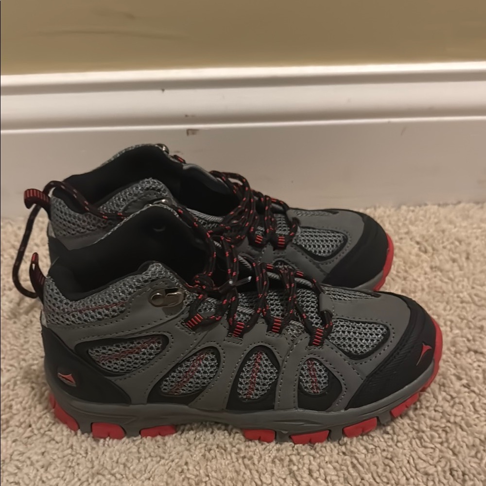 Gray and Red Athletic/Hiking Shoes